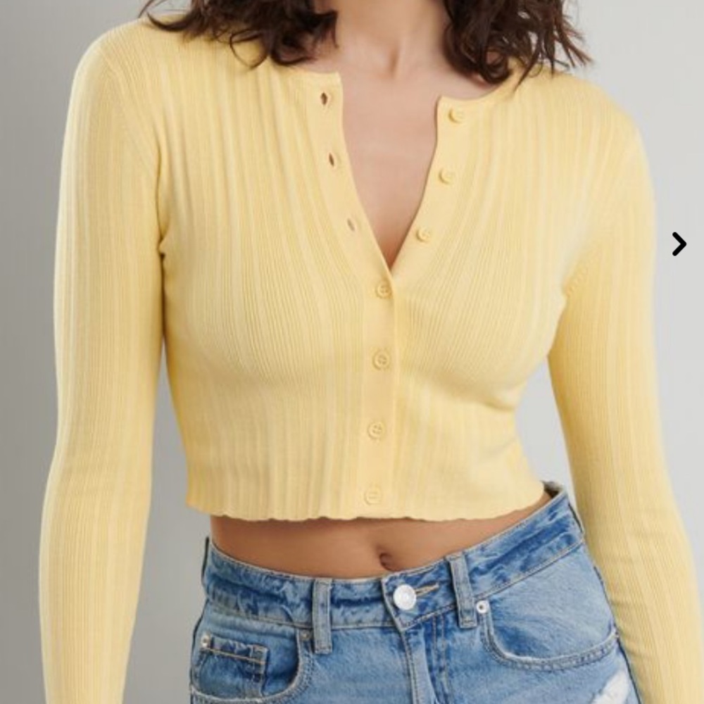 Yellow Button up Cardigan